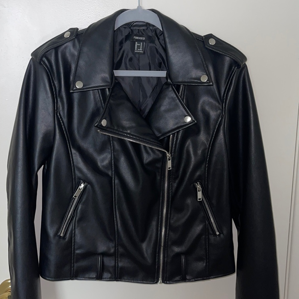 Forever21 black leather jacket